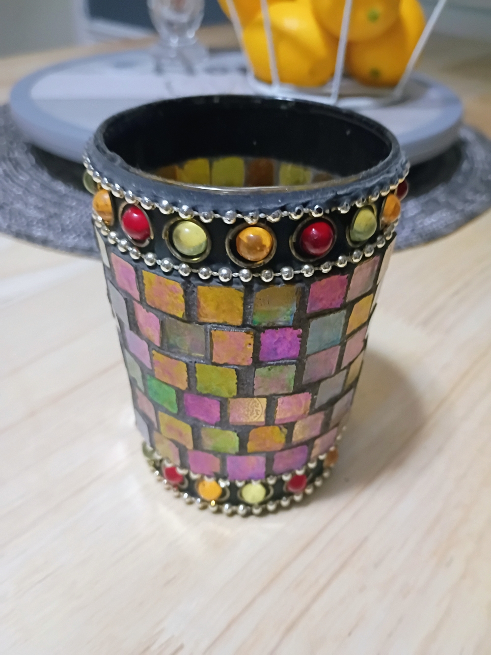 Multicolor Mosaic Beaded Decorative Holder - Women Accessories